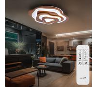 Plafoniera Lampada di Legno Sala Pranzo Luce Diurna Telecomando Memory Cct LED [EEK: E]