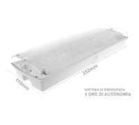 Plafoniera Lampada Di Emergenza Led SA e SE Montaggio A Plafone 3W Autonomia 3 O