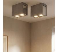 Plafoniera Lampada Letto Grigio Calcestruzzo 2 Fiamma L 18 CM 2er Set [EEK: Non valutato]