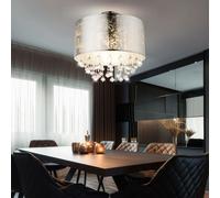 Plafoniera Lampada Letto Kristallleuchte Argento Tondo D 30 CM [EEK: Non valutato]