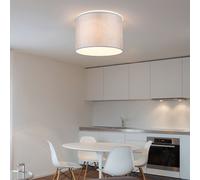 Plafoniera Lampada Letto Luci Soggiorno Tessuto Bianco Grigio 3-Flammig E27 [EEK: Non valutato]