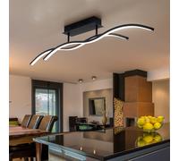 Plafoniera Lampada Letto Onde Lampada di Design Nero LED 88 CM [EEK: E]