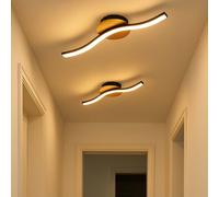 Plafoniera Lampada Letto Plafoniera Nero Simil Legno LED L 39,5 CM 2x [EEK: Inaditato]