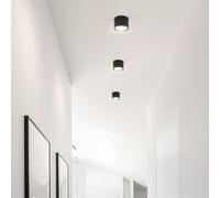 Plafoniera Lampada Montaggio Soffitto Paralume Vetro LED Sala Pranzo Nero Tondo [EEK: Inaditato]