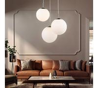 Luce a Sospensione Sfera di Vetro Lampada 3 Fiamma Tavolo da Pranzo Letto