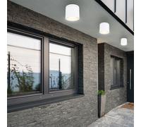 Plafoniera Lampada per Esterni Soffitto Balcone Bianco Alluminio da Giardino [EEK: Inaditato]