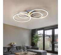 Plafoniera Lampada Sala Pranzo Anelli Mobile Argento LED L 65,5cm [EEK: F]