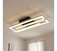 Plafoniera Lampada Sala Pranzo Cristalli 1 Fiamma Nero LED L 40 CM [EEK: E]