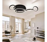 Plafoniera Lampada Sala Pranzo Forma ad Anello Nero Mobile LED L 79 CM [EEK: F]