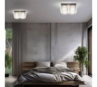 Plafoniera Lampada Sala Pranzo LED da Pavimento Cromato Vetro L 24cm 2er Set