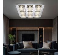 Plafoniera Lampada Sala Pranzo LED Kristallleuchte Cromato L 40 CM