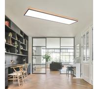 Plafoniera Lampada Sala Pranzo MDF Simil Legno Pannello Alluminio LED