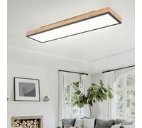 Plafoniera Lampada Sala Pranzo MDF Simil Legno Pannello Alluminio LED