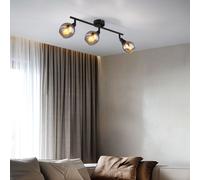 Plafoniera Lampada Sala Pranzo Plafoniera Vetro Colori Fumi 3 Fiamma E14 L 45 CM [EEK: Non valutato]