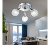 Plafoniera Lampada Sala Pranzo Rondella Argento Lampada da Pavimento Treccia LED