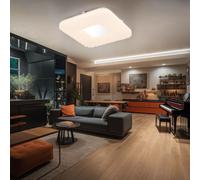 Plafoniera Lampada Sala Pranzo Stelle Cielo Cromo Opale LED L 33 CM