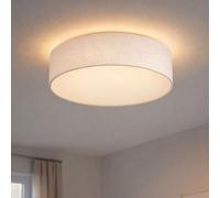 Plafoniera Lampada Sala Pranzo Tessuto Bianco Rotondo 3 Fiamma E27 D 40 CM [EEK: Non valutato]