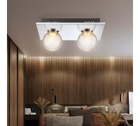 Plafoniera Lampada Sala Pranzo Vetro Argento Lampada da Cucina Sfera LED