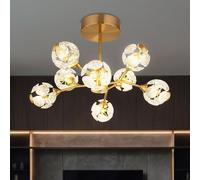 Plafoniera Lampada Sala Pranzo Vetro Cristalli LED Oro D 65 CM [EEK: Non valutato]