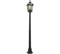Plafoniera, Lampada solare a LED da 170 cm, for esterni, V-intage, con palo pressofuso e vetro effetto acqua, illuminazione soffusa, lampada da palo V-intage for cortile, patio, giardino,(A,170cm)