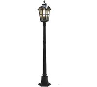 Plafoniera, Lampada solare a LED da 170 cm, for esterni, V-intage, con palo pressofuso e vetro effetto acqua, illuminazione soffusa, lampada da palo V-intage for cortile, patio, giardino,(A,140cm)
