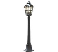 Plafoniera, Lampada solare a LED da 170 cm, for esterni, V-intage, con palo pressofuso e vetro effetto acqua, illuminazione soffusa, lampada da palo V-intage for cortile, patio, giardino,(A,110cm)