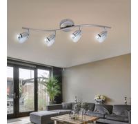 Plafoniera Lampada Spot Binario Faretti 4x GU10 Vetro Satinato Orientabile