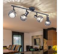 Plafoniera Lampada Spot Binario Faretti Grigio Antico Orientabile E14 4 Fiamma [EEK: Non valutato]