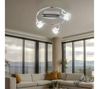 Plafoniera a LED rotonda cromata soggiorno sala da pranzo faretto in cristallo mobile Globo 56179-3