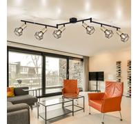 Plafoniera Lampada Spot Lampada da Soggiorno 6 Fiamma Ottone L 160cm [EEK: Non valutato]