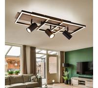 Plafoniera Lampada Spot Lampada Design LED Legno 3xGU10 Nero Opale Regolabile