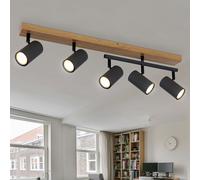 Plafoniera Lampada Spot Lampada Parete Nero Grafite Orientabile GU10 Simil Legno