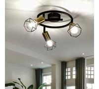 Plafoniera Lampada Spot Luce Regolabile Industriale Luce Sala da Pranzo Nero [EEK: Non valutato]