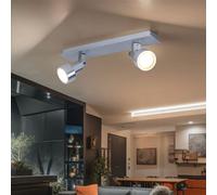 Plafoniera Lampada Spot Luci Soggiorno 2x LED GU10 Cromo Faretto Orientabile
