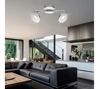 Plafoniera Lampada Spot Posto 2-Flammig LED Alluminio Opale Faretto Orientabile