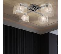 Plafoniera Lampada Spot Sfera Alluminio Treccia Vetro Luce Sala da Pranzo