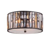 Plafoniera lampada vintage soggiorno lampada ambra perla cristalli bronzo