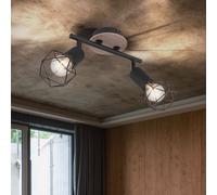 Plafoniera Lampada Wood da Soggiorno Binario Faretti Spot Regolabile L 22 CM [EEK: Non valutato]