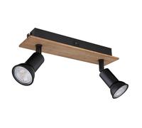 Lampada Da Soffitto In Legno Per Soggiorno Nera Marrone GU10 Spot Regolabile [EEK: Non valutato]