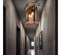 Plafoniera Lampada Wood Luce Sala da Pranzo Gabbia Nero L 45 CM [EEK: Non valutato]