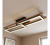 Plafoniera Lampada Wood Orientabile LED Luce Sala da Pranzo Nero Pavimento