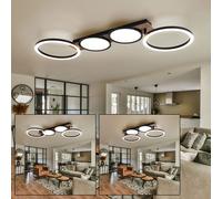 Plafoniera Lampada Wood Plafoniera Regolabile LED Anelli Luce Sala da Pranzo