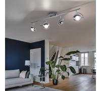 Plafoniera Lampadario Camera Letto 4 Fiamma Mobile Argento LED