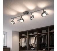 Plafoniera Lampadario Camera Letto 4 Fiamma Mobile Argento LED