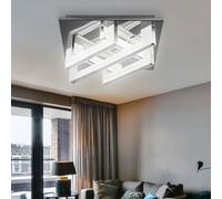 Plafoniera Lampadario Camera Letto Argento 1 Fiamma LED L 30 CM
