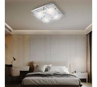 Plafoniera Lampadario Camera Letto Cristalli Argento LED L 30 CM