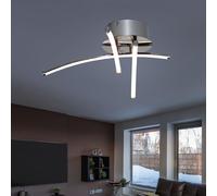 Plafoniera LED design luce soggiorno plafoniera cromo, 9W 990lm bianco caldo, PxH 38x11,5 cm