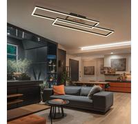 Plafoniera Lampadario Camera Letto LED Simil Legno Mobile Nero [EEK: F]