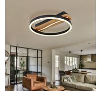 Plafoniera Lampadario Camera Letto Telecomando LED Anello Metallo Nero Dimmbar [EEK: E]