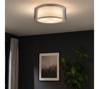 Plafoniera Lampadario Camera Letto Tessuto 3x LED Grigio Rotondo DM 40 CM [EEK: G]